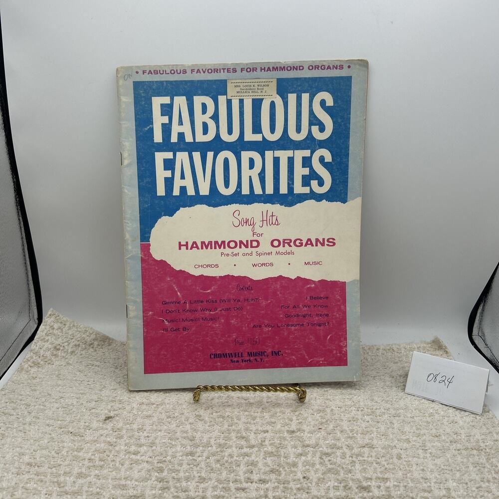 Fabulous Favorites Song Hits Hammond Organ Chords Words Music Cromwell Music